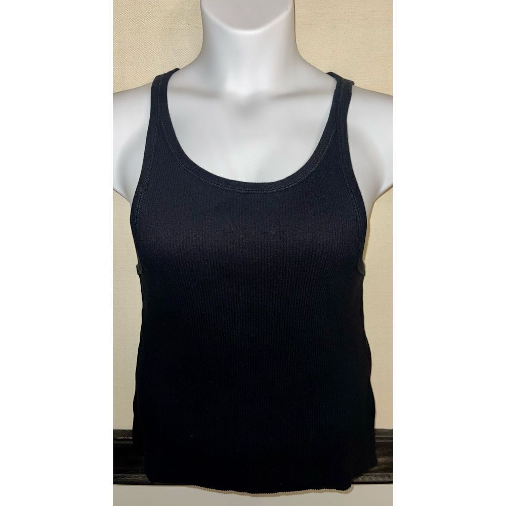 Cotton On Black Ribbed Tank Top - Size 20